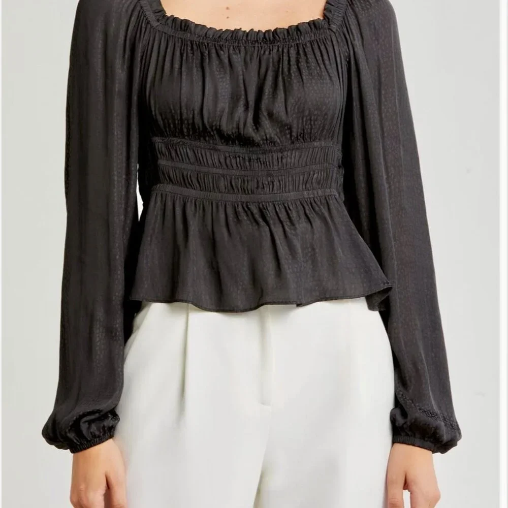 SOLD! NWT - Melrose & Market Women's Red Long Sleeve Peplum Top - Size XL - Picture 10 of 12